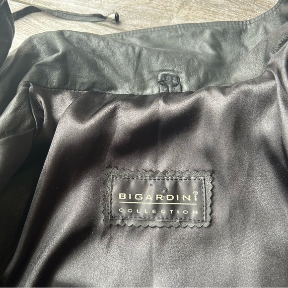 Bigardini Ruched Ruffles Leather Jacket - Picture 10 of 14